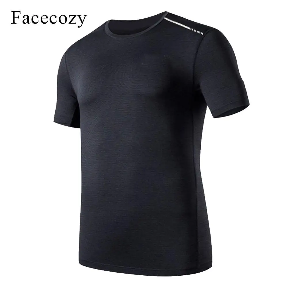 Facecozy мужские летние дышащие походные футболки эластичные удобные топы с круглым