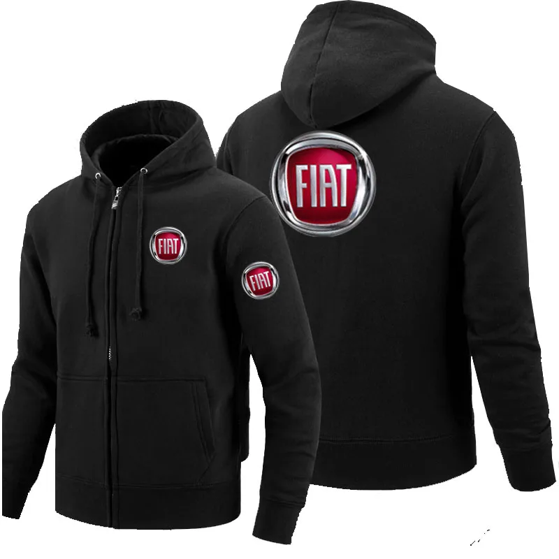 Лого Fiat толстовка на молнии мужские толстовки на молнии Осенняя толстовка с капюшоном зимняя длинная модная повседневная одежда