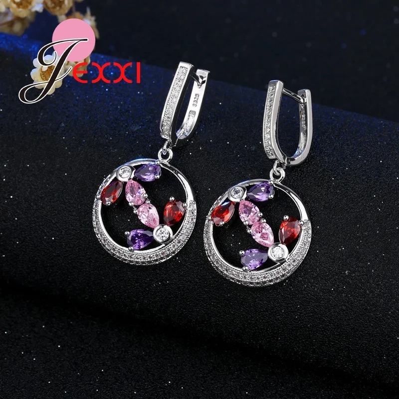 Женский ювелирный комплект из колье и серёг серебра 925 пробы | Украшения