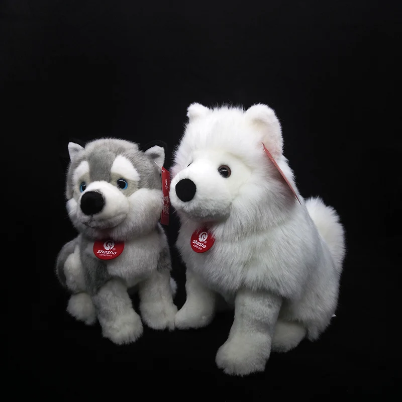 Реалистичные Плюшевые игрушки Samoyed сибирская хаски плюшевые имитация Плюшевая