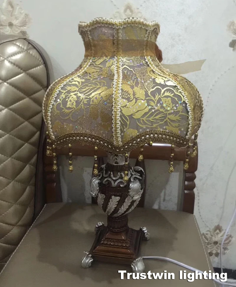 Европейские дворцовые резные настольные лампы светильник Ретро Винтажный