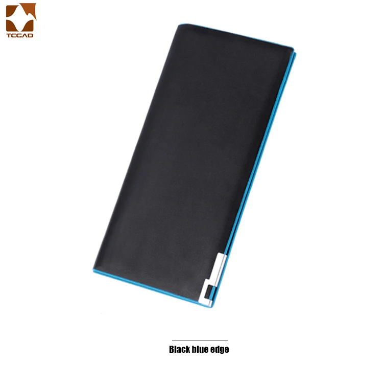 Blue Мужской кошелек, тонкий клатч, длинный, porte feuille homme, кожа, однотонный, мягкий, carteira masculina, кошельки, сумка для денег,, мужской кошелек с карманом - Цвет: Blue