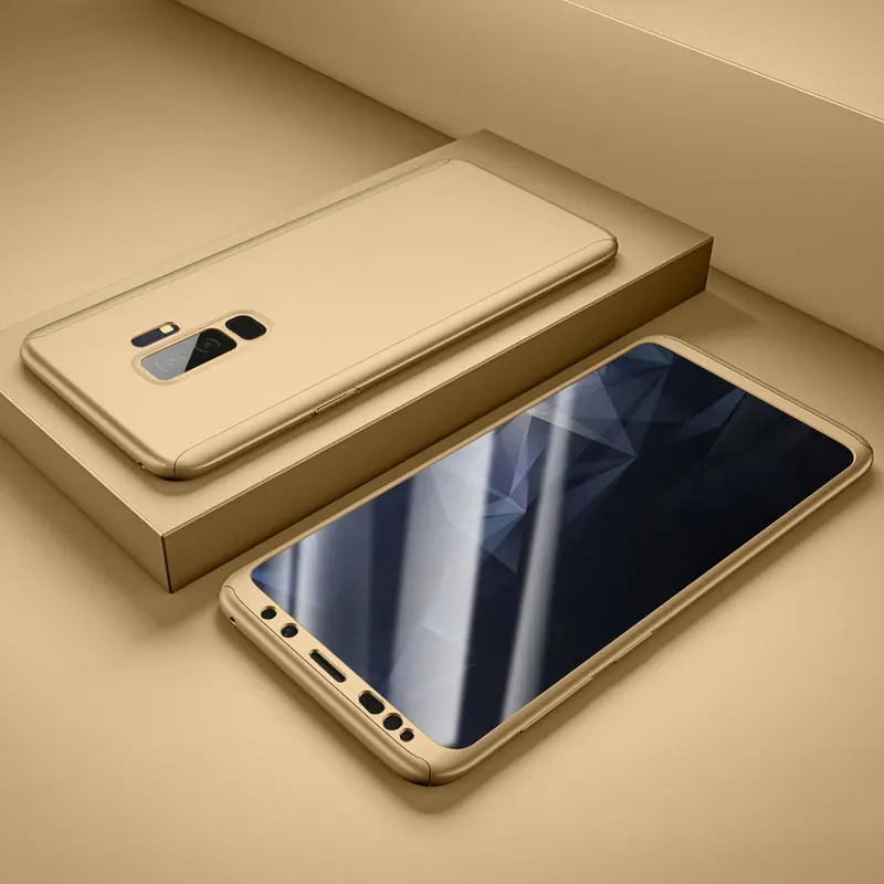 Полное покрытие для Samsung Galaxy S9 Plus чехол 360 градусов Защитный пластиковый +