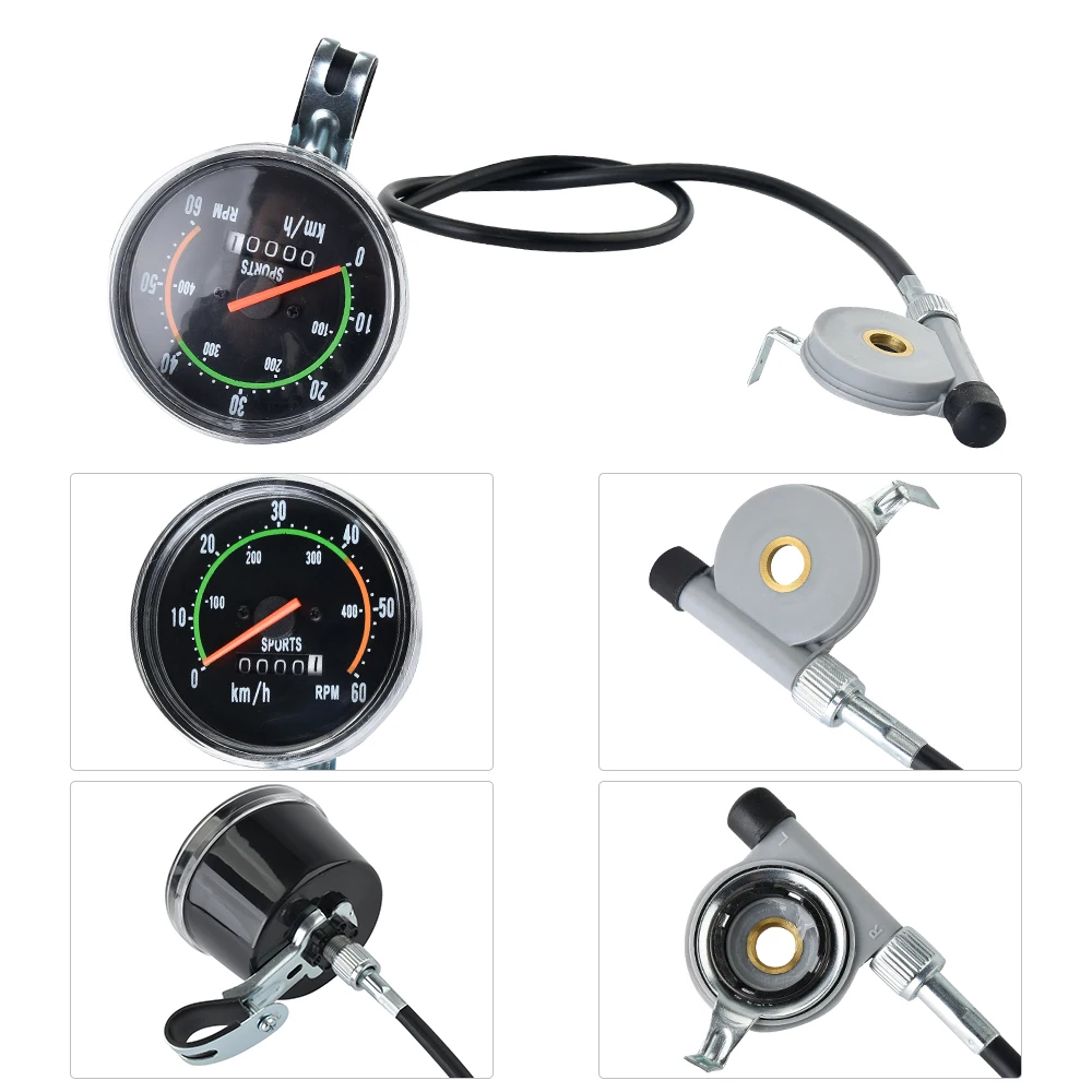 Classical Bike Stopwatch Speedometer Cycling Odometer Mechanical Bike Stop Watch Speed RPM Gauges