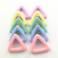 chenkai 10pcs bpa free silicone triangle teether beads baby pacifier dummy teething chewable pendant jewelry diy sensory toy