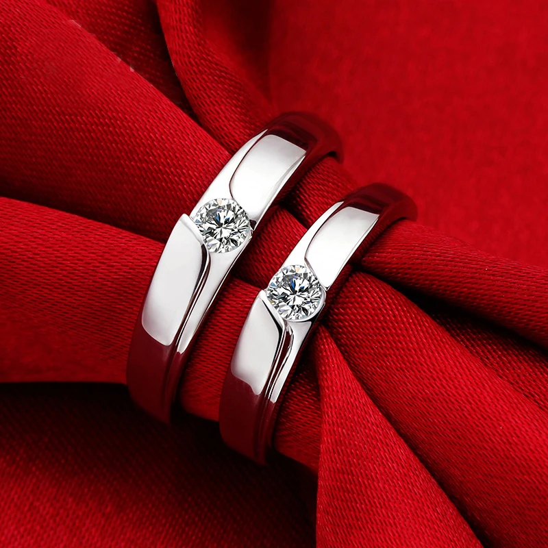 Роскошные женские и мужские мужское кольцо из чистого стерлингового серебра 925