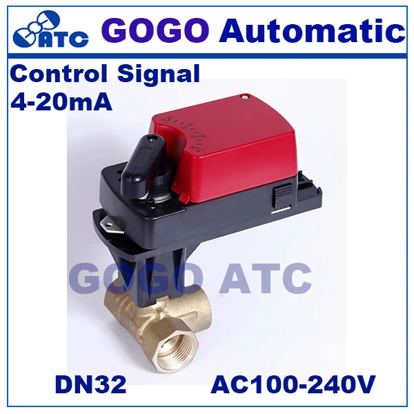 GOGO DN32 G11/4 &quot6Nm 4 20mA Электрический шаровой клапан с управлением 3 пути смешивания