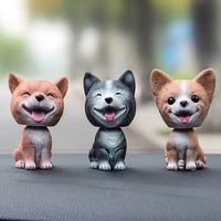 shaking head dog ornament resin cute nodding decoration gift for car interior home room car accessories m8617