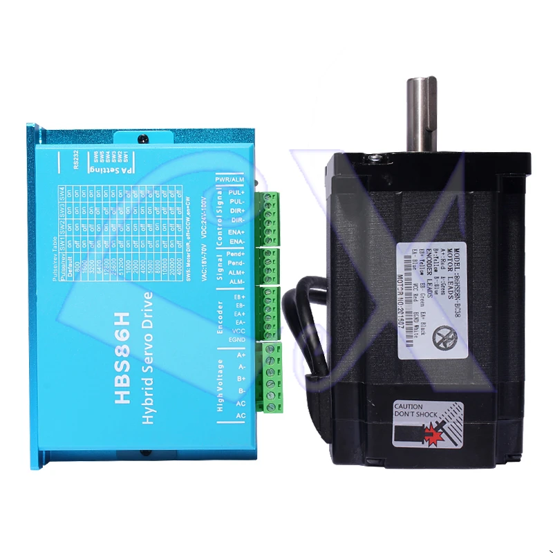 Шаговый Комплект 86, шаговый комплект 86HSE8N, шаговый двигатель с замкнутым циклом 8.5N.M 5.6A + Драйвер для AC18-80V HSB86H с 3M концевой линией