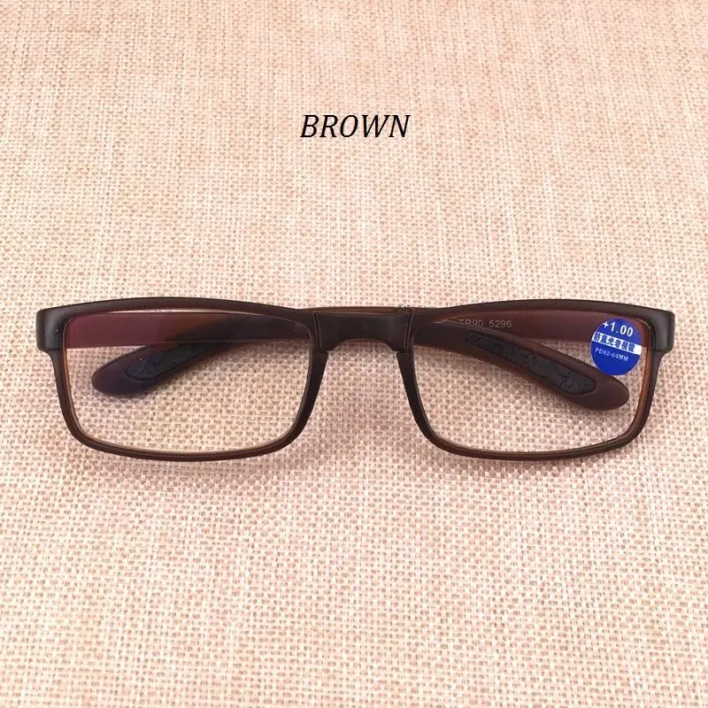 BROWN Складные очки для чтения с защитой от синего излучения, мужские и женские складные очки, диоптрийные оптические компьютерные очки, винтажные очки - Цвет оправы: BROWN