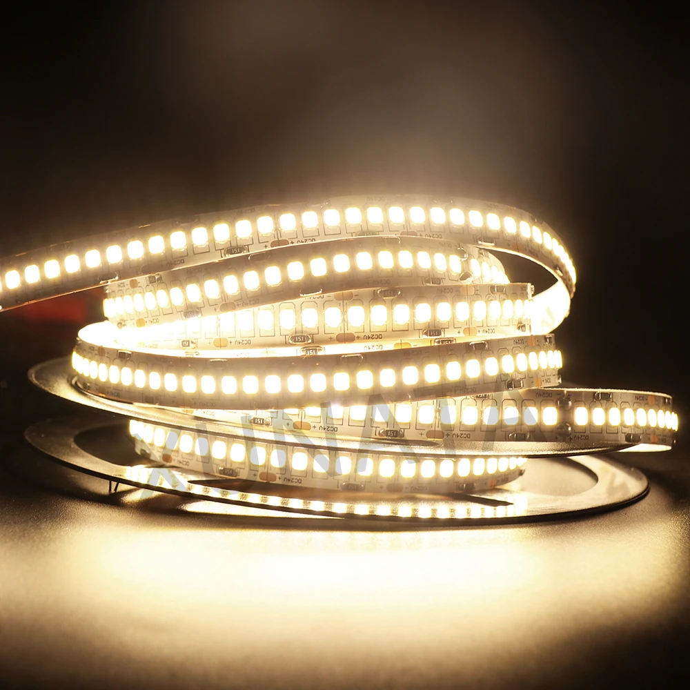Светодиодная лента 2835 SMD 240 светодиодный s/m 5 м 300/600/1200 светодиодный s DC12V высокий яркий гибкий светодиодный ленточный светильник теплый белый/холодный белый
