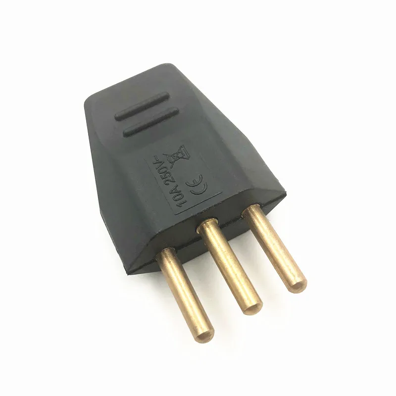 Черный Съемный адаптер для проводов Бразильская вилка стандартный 3 контакта