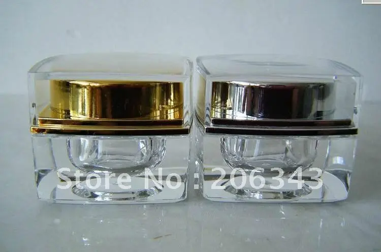 10 г акриловая Золотая или Серебряная банка для крема косметический