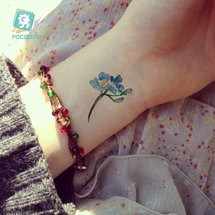 Rocooart Дрифт бутылка Tatuagem синий океан водонепроницаемый временные татуировки наклейки для женщин мужчин поддельные татуировки боди-арт татуировки
