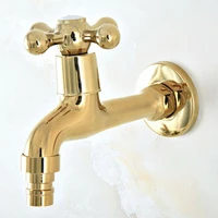 gold color brass bathroom single cross handle washing machine faucet garden water tap laundry sink water taps mav143