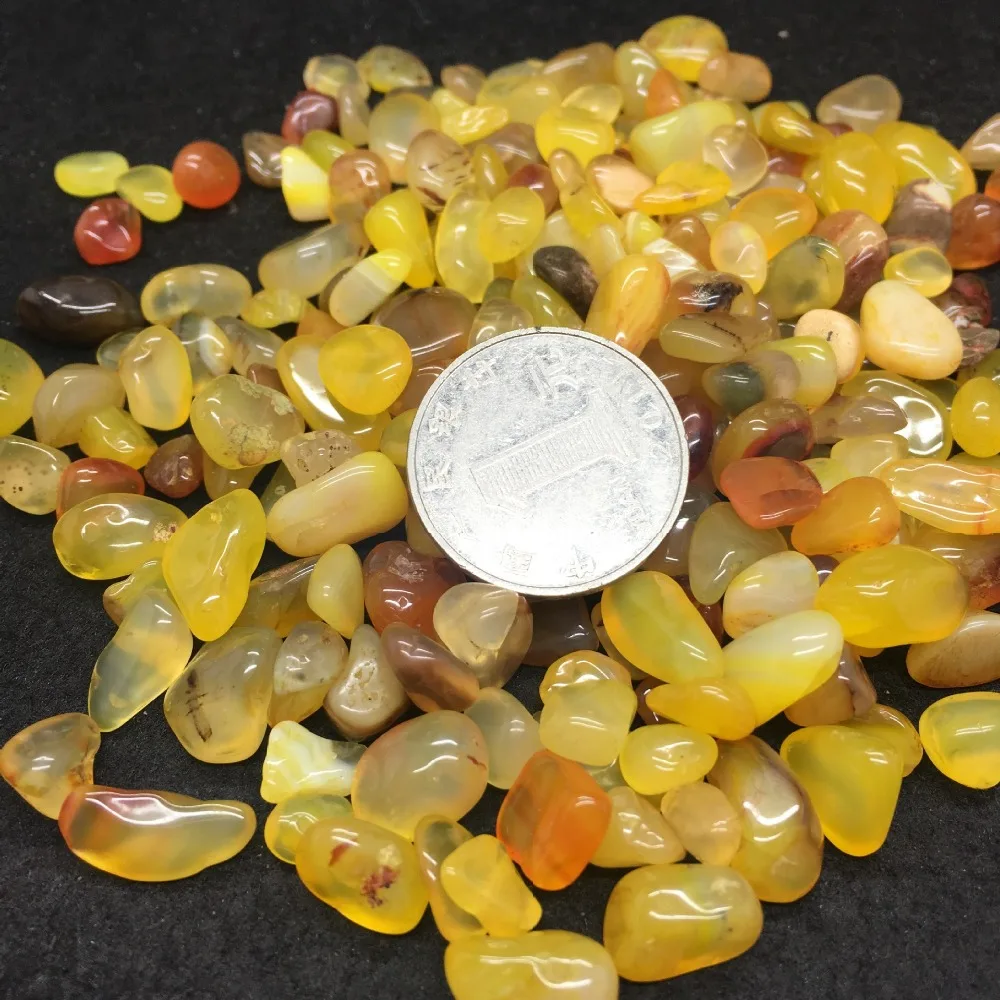 50 г натуральный желтый Агат полированный кристалл кварца гравий образец камня