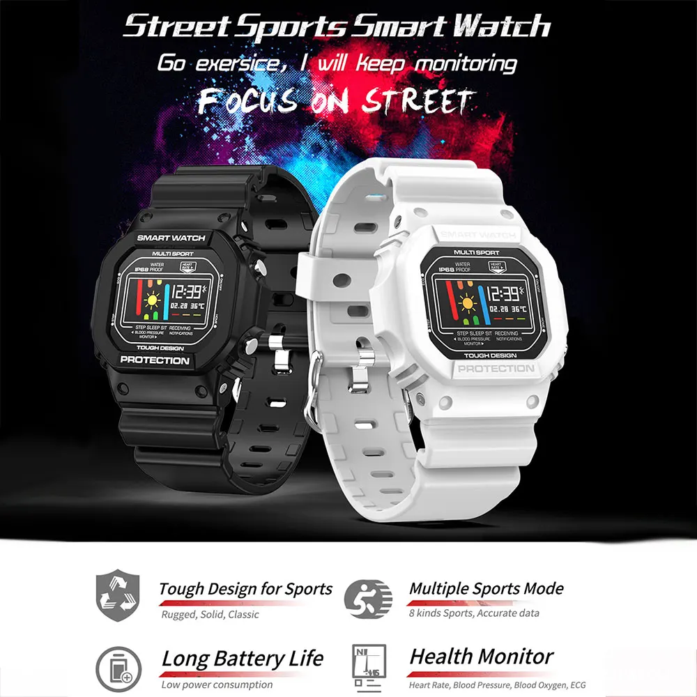 X12 сердечного ритма smart watch для мужчин и женщин Ip68 водонепроницаемый ECG + PPG браслет