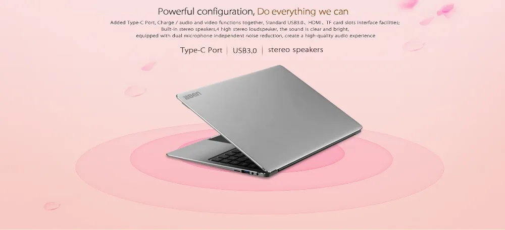 Ноутбук Bben 14," ноутбук FHD предустановленный Win10 Intel Apollo Lake N3450 Четырехъядерный 4 ГБ ОЗУ 64 Гб emmc wifi usb3.0 type-c