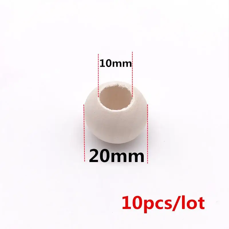 20mm 10pcs Палочки размер 15/20/25/30 мм рукоделие большое отверстие деревянные бусины ручной работы круговой ювелирные изделия аксессуары из бусин для браслета Цепочки и ожерелья создания распорной детали - Цвет: 20mm 10pcs