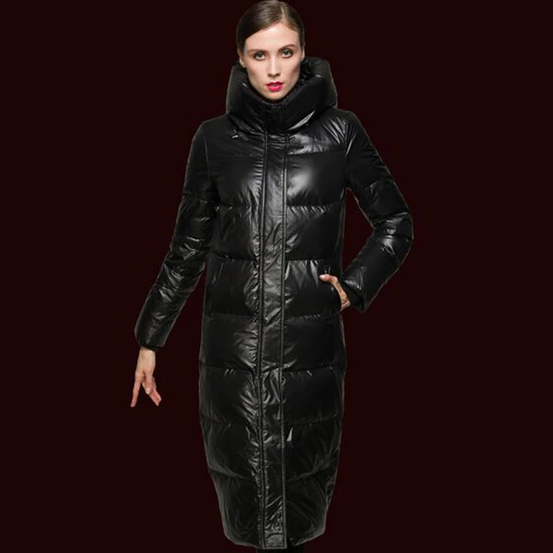 Высококачественная модная зимняя женская парка на утином пуху 2018 роскошный