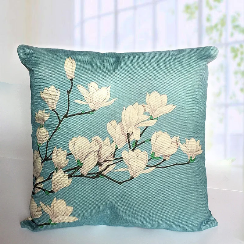 Чехол для подушки с цветами декоративные Декоративные Чехлы из льна и хлопка