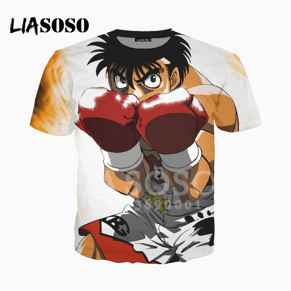 LIASOSO 3D принт для женщин и мужчин аниме Hajime No Ippo футболка Летняя пуловер с круглым