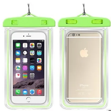 green Универсальный светящийся водонепроницаемый чехол для iPhone X XS 8 7 6s 5 Plus Чехол Пакет сумка Чехлы для телефона Coque водонепроницаемый чехол для телефона - Цвет: green