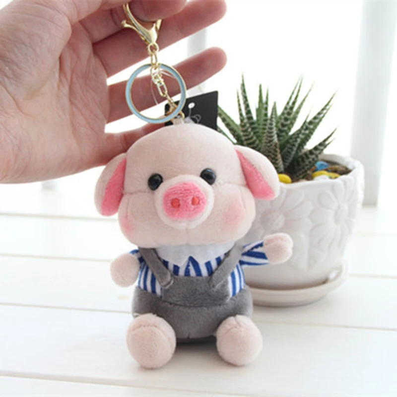 Новый Милый Плюшевый Рюкзак kawaii с рисунком свинки цепочка для ключей сумки куклы