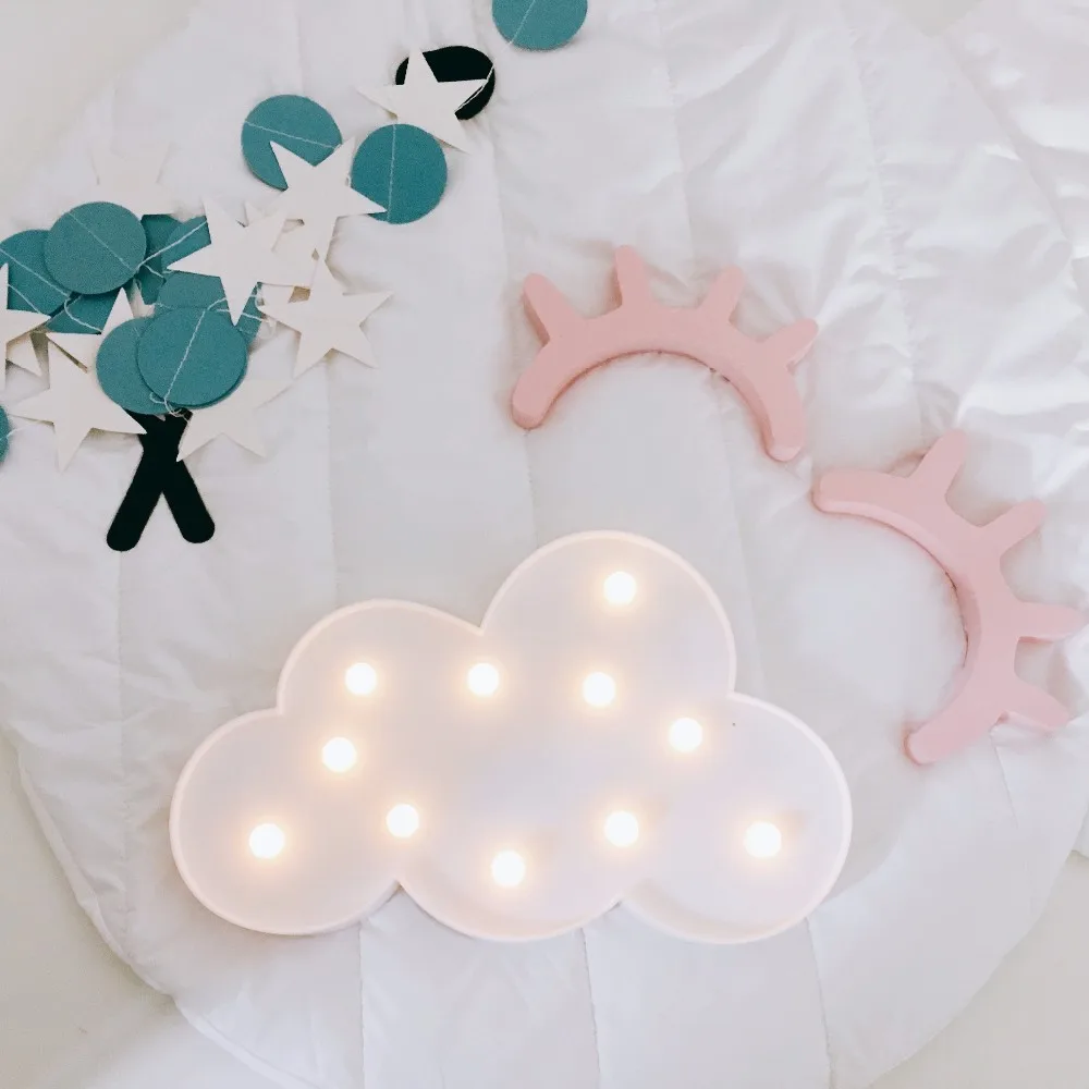 3D лампа Marquee Cloud Luminaria на батарейках с буквенным принтом для детской комнаты