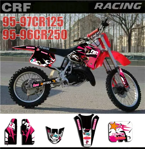 Отличительные знаки графических и наклейки фон для Honda CR125 CR250 1997 1996 1995 CR 125 250 95