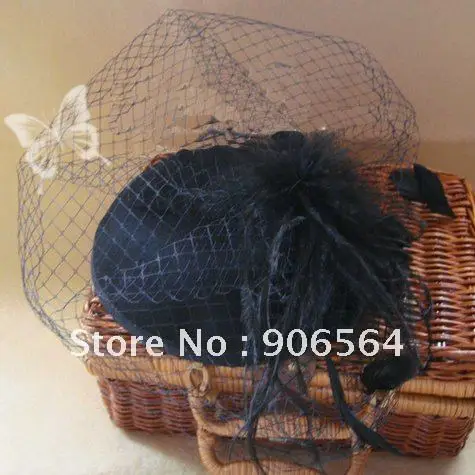 Фетровая модная новая фетровая шляпа ручной работы с искусственными перьями