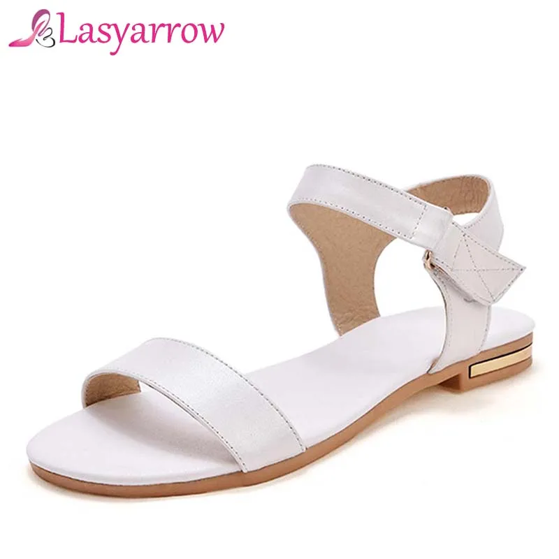 Lasyarrow/2018 модные кожаные сандалии женские летние модельные туфли Женская