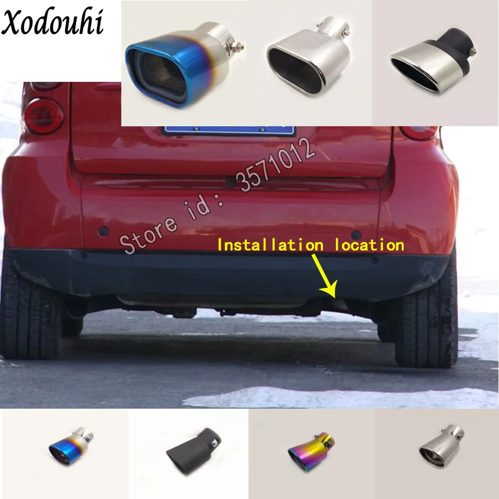 Для Benz smart fortwo 2009 2010 2011 Автомобильный глушитель наружная Концевая труба посвящает выхлопной наконечник из нержавеющей стали Хвостовая розетка орнамент