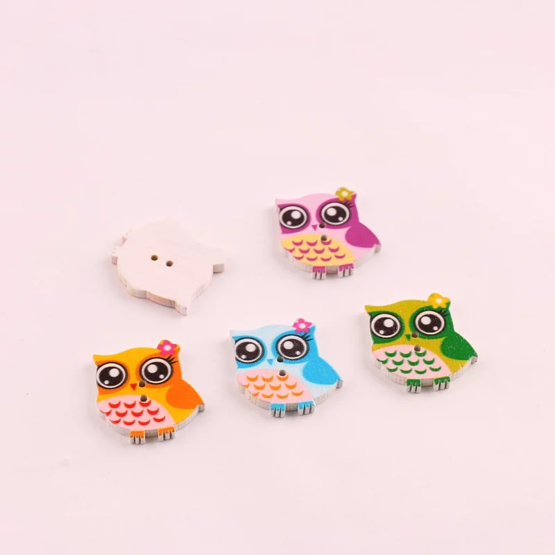 100 шт. деревянные пуговицы в виде птиц и совы 21 х24 мм|accessories for sewing|animal buttonsbutton wood 100pcs