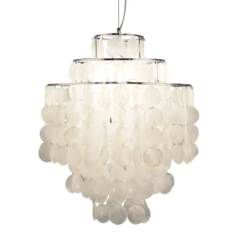 modern natural shell pendant light bedroom hanging | Лампы и освещение
