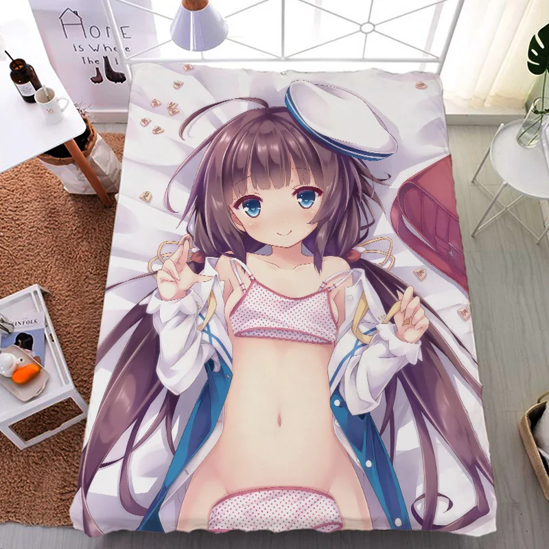 

September update Anime Ryuoh no Oshigoto! sexy girl Ai Hinatsuru Milk Fiber Bed Sheet & Flannel Blanket Summer Quilt 150x200cm