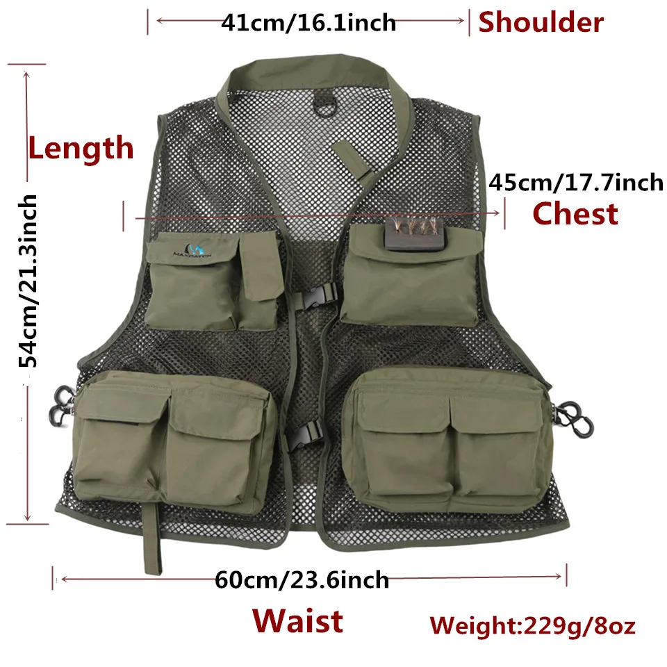 Maximumcatch супер светильник дышащий для ловли нахлыстом с несколькими карманами|light