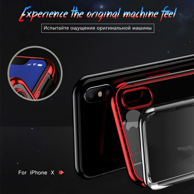 Fashion Plating Soft Clear TPU Case For iPhone XS Max XR X 7 8 6S 6 Plus Silicone Flexible Slim Cover 6s Capa |