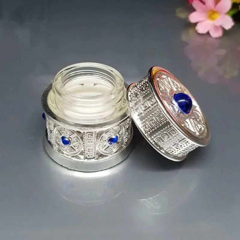 8g Silver Jar 8g Винтаж Стекло баночка для крема, 12 мл матовая eeeential масло флакон-капельница бутылка-контейнер для косметики с металлическими чехол Крафтовая Подарочная серебро - Цвет: 8g Silver Jar