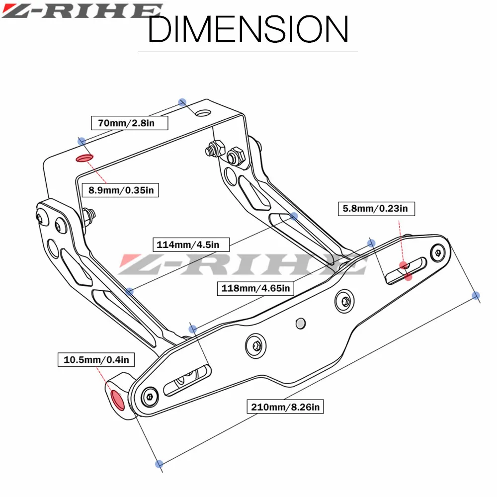 Алюминиевый Кронштейн номерного знака CNC для мотоцикла держатель рамка номерной