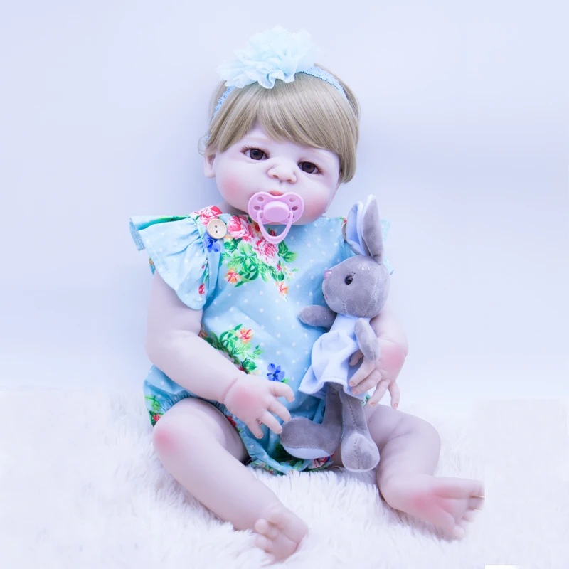 

realistic 22 inches baby doll reborn silicone baby dolls non-toxic vinyl bath toy girl's favorite gift DOLLMAI new bebes reborn