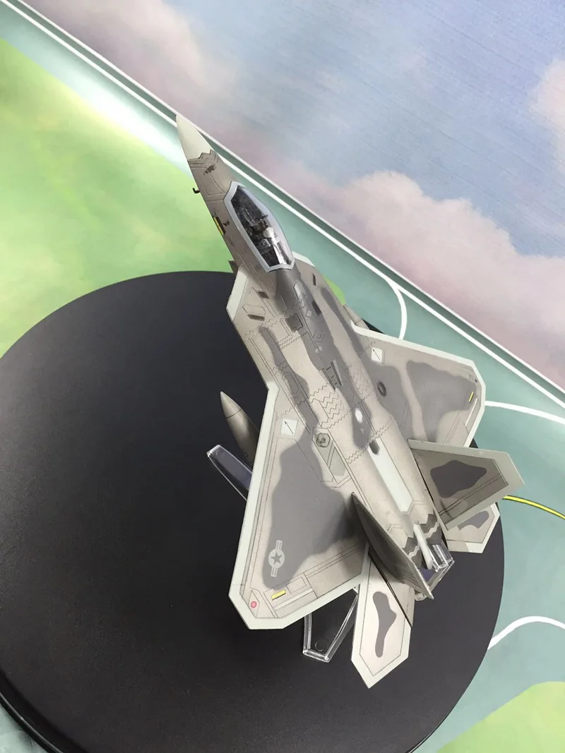 Для коллекции 1/72 F22 военный сплав литье под давлением моделирование самолет Раптор истребитель самолет с подставкой модель для мальчиков детей