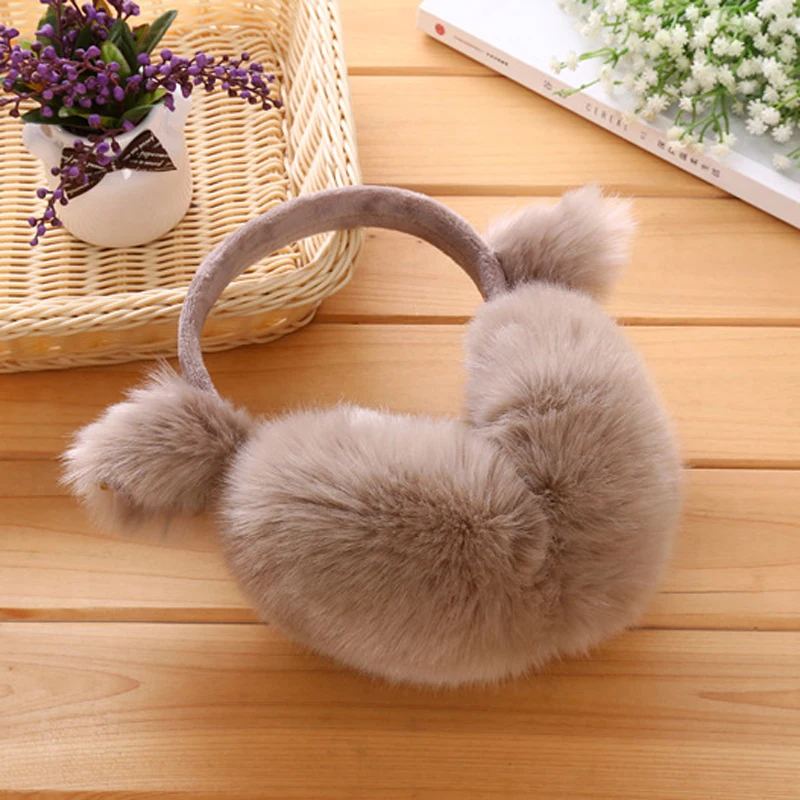 

1pc Lovely Cat Ear Cache Warm Comfort Bowknot Earmuffs Women Trendy Faux Fur Ladies Cute Fluffy Winter Soft Christmas Gifts