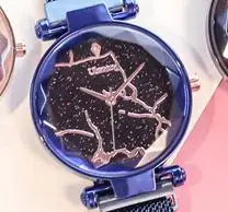Blue Супер движение Магнит Магнитная сила уникальный творческий ремешок для женщин изысканные роскошные кварцевые часы Женское платье наручные часы - Цвет: Blue
