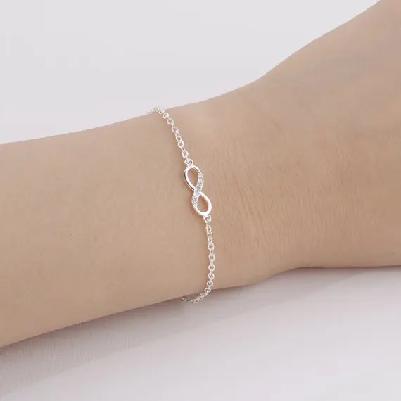 Daisies Hot Bracelet Gold Silver CZ Infinity Bracelets for Women Men Friendship One Piece | Украшения и аксессуары