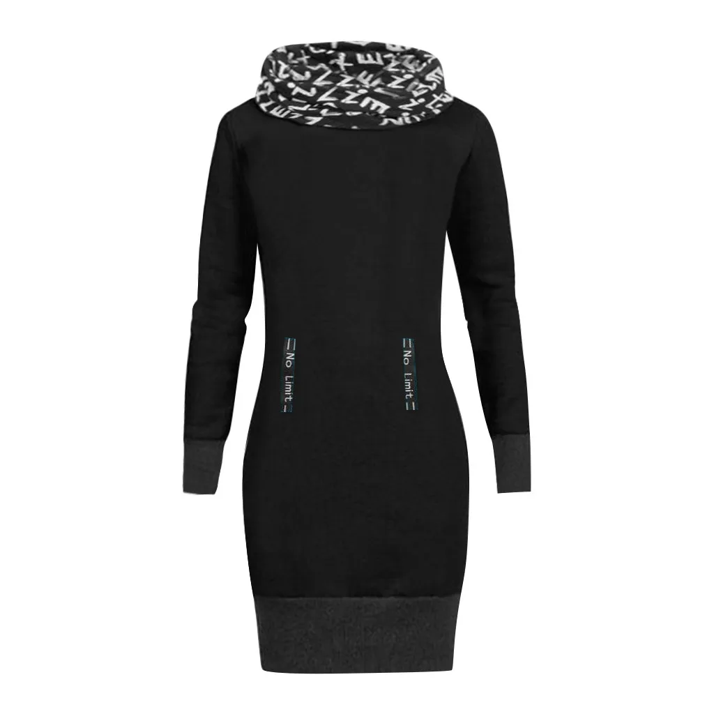 Женское платье с длинным рукавом повседневное облегающее мини-платье буквенным