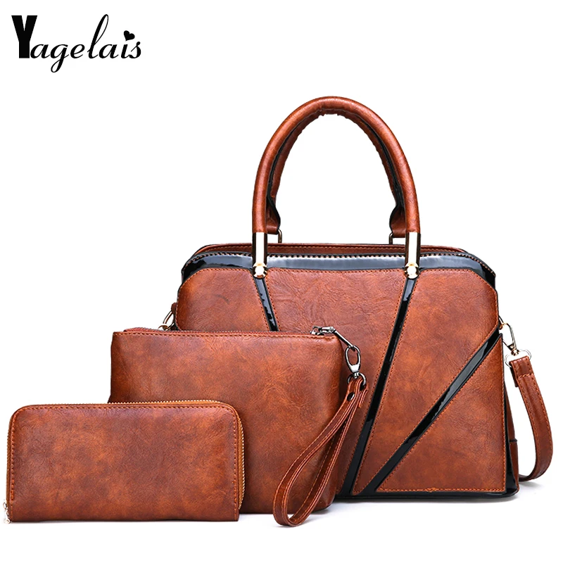 

2019 Women Composite Bag Multi-color Luxury Leather Purse Handbags Famous Brand Designer Sac Handbag Female Shoulder Bag Set