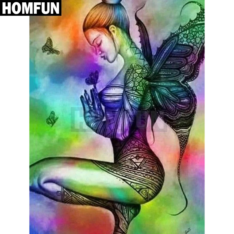 Алмазная 5D картина HOMFUN сказочная бабочка вышивка крестиком сделай сам