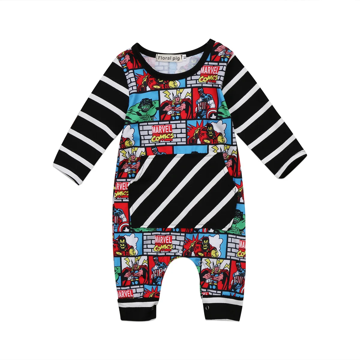 Emmababy боди с героями мультфильмов для новорожденных маленьких мальчиков костюм