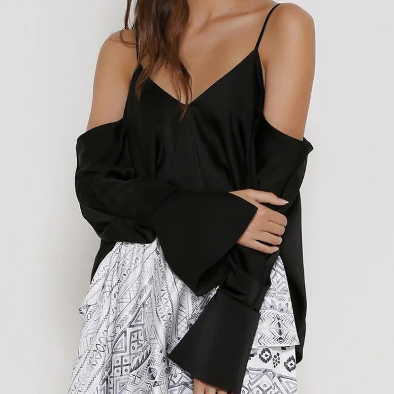 Fashion Ladies Casual Sexy Tops Women Summer Loose Top Long Sleeve Girls New Stylish Hot Blouse |
